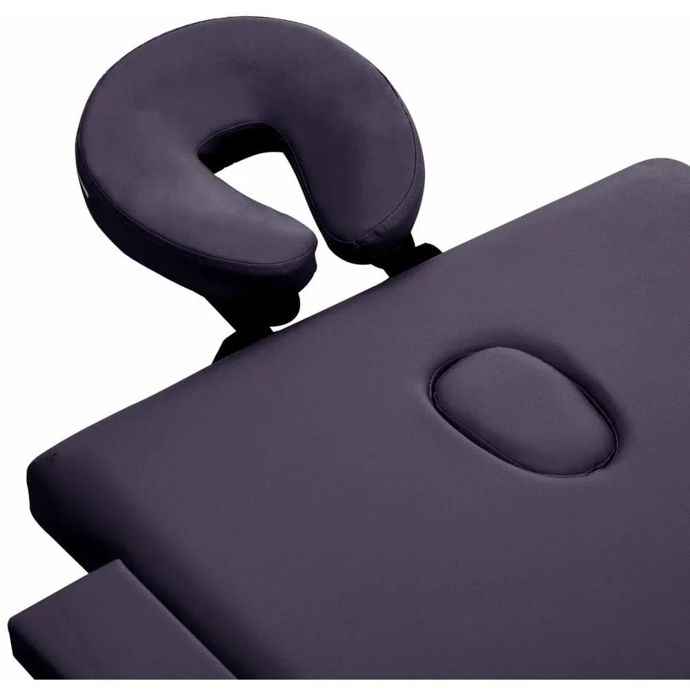 Klappbare Massageliege mit 3 Zonen Holz Wein lila - 2