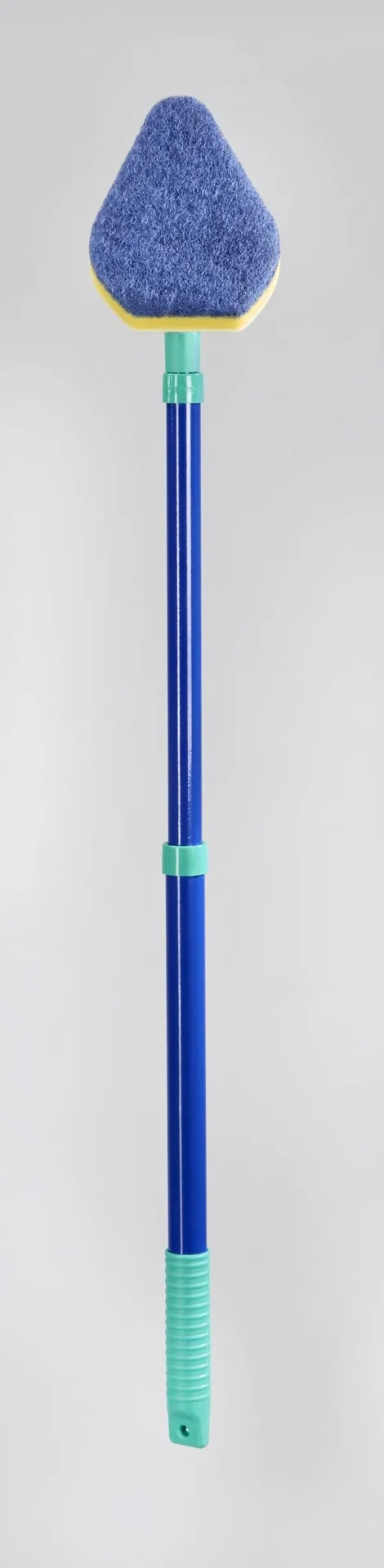 Bad-Wischer, Wischmopp mit Schwammbürste & Teleskopstiel, spezielle Wischform, ausziehbar 45-90 cm - 1