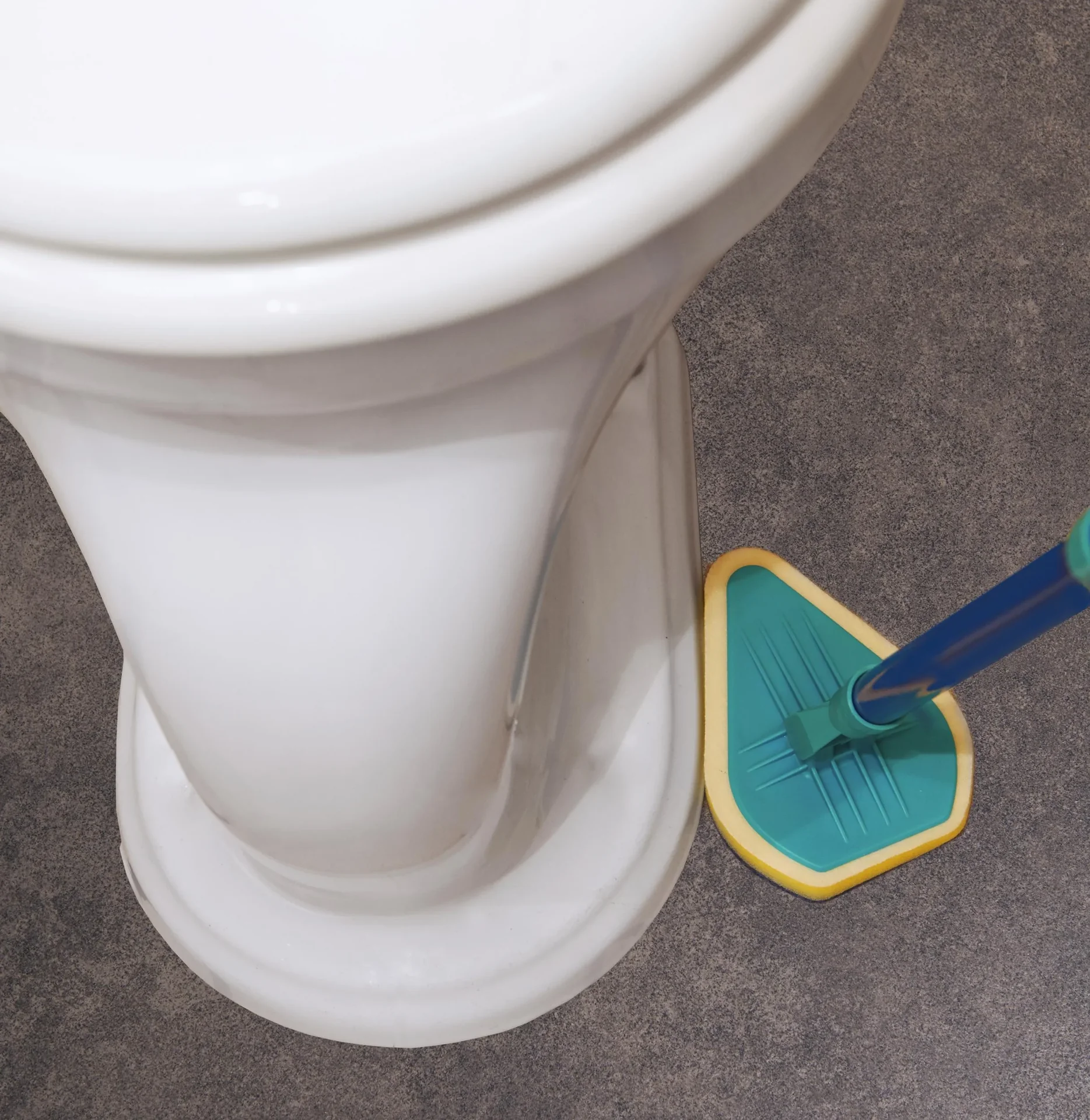 Bad-Wischer, Wischmopp mit Schwammbürste & Teleskopstiel, spezielle Wischform, ausziehbar 45-90 cm - 9