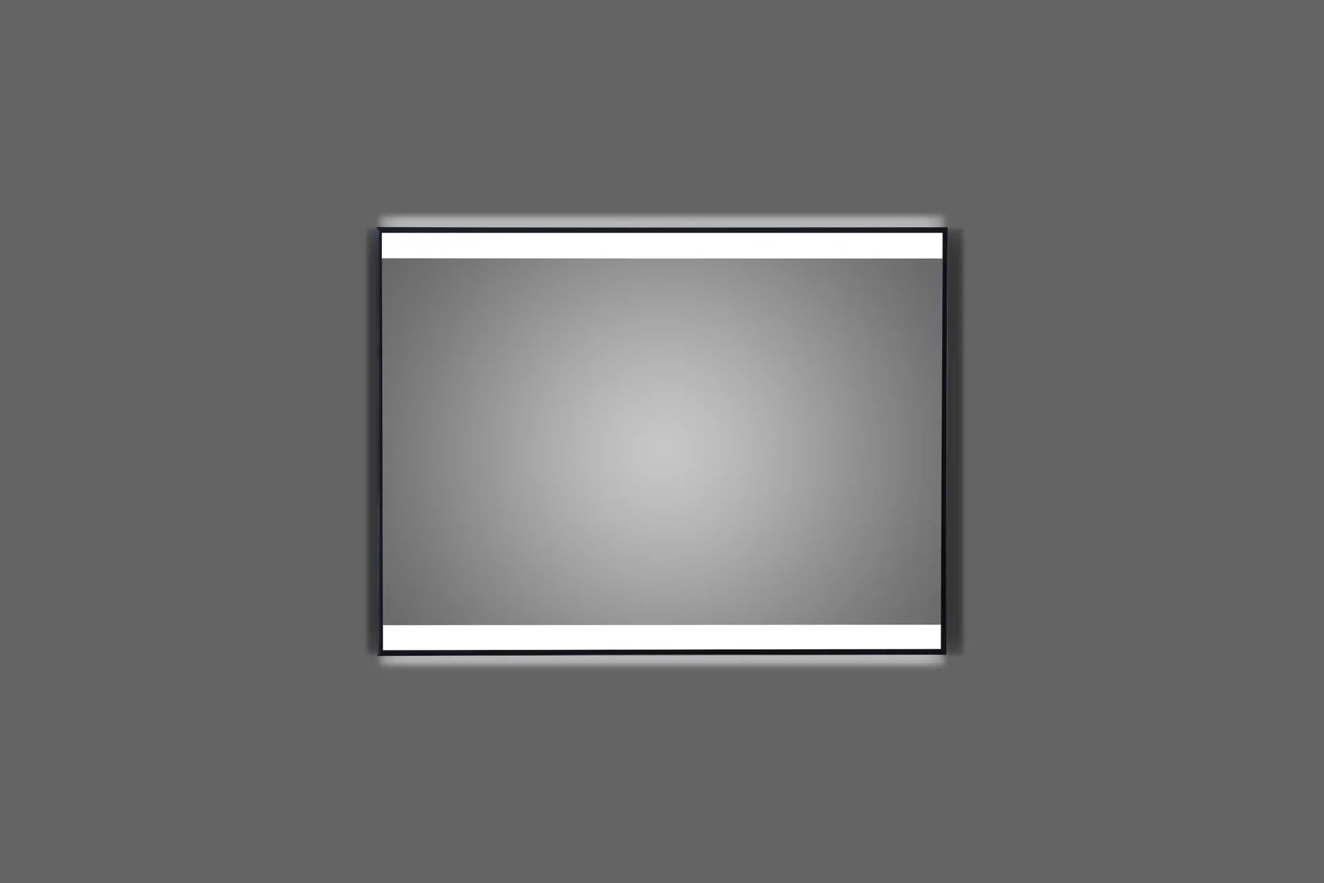 Badezimmerspiegel mit Beleuchtung, "Black Shine" - 80 x 60 cm - horizontale und vertikale Aufhängung - 4