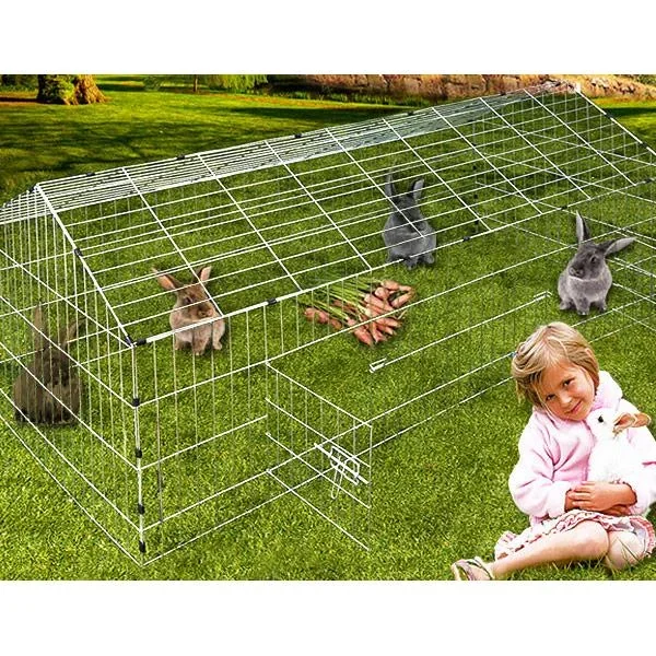 Kaninchenstall | Freilaufstall | Inklusive Sonnenschirm | 180 x 75 x 75 cm - 1