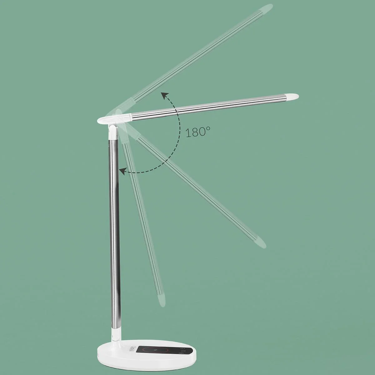 LED-Tischleuchte - Dimmbar - Weiß/Silber- 36 x 5 cm - 1