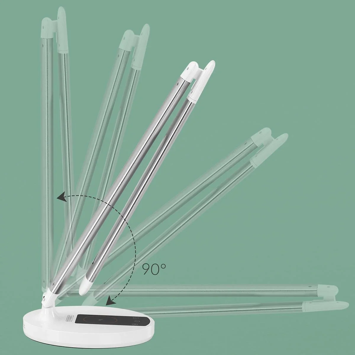 LED-Tischleuchte - Dimmbar - Weiß/Silber- 36 x 5 cm - 3