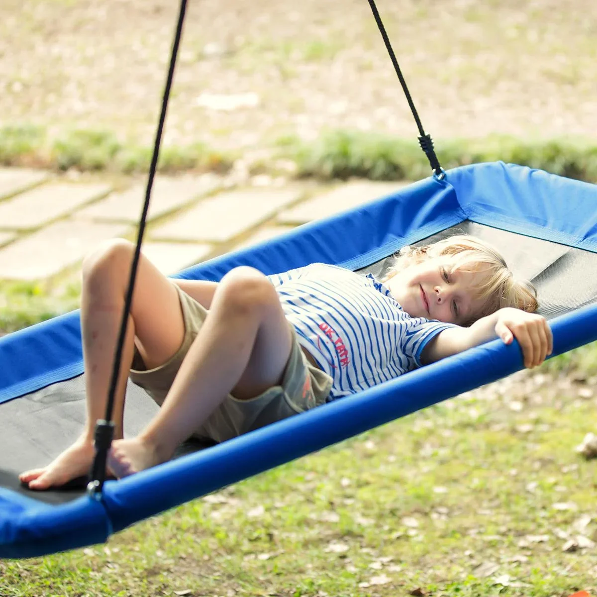 Nestschaukel für Kinder blau, schwarz - 3