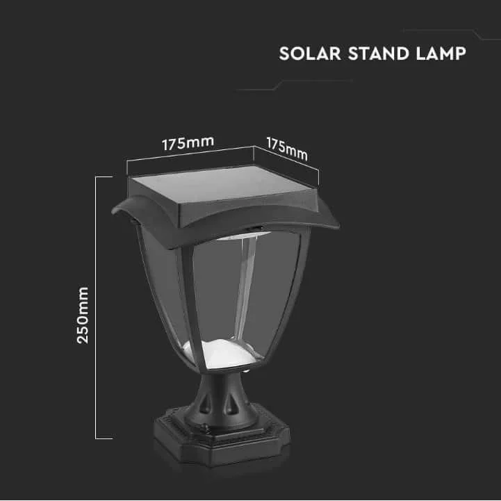 VT-983 Sevilla Solar Sockel Solar LED Lampe - 2 Lichtfarben - 6