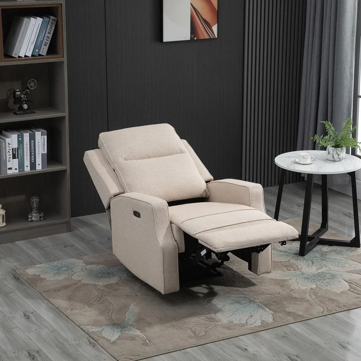 Relaxsessel Liegesessel TV Sessel Zero-Wall Funktion Einzelsofa 150° neigbar Fernsehsessel Polyester Beige 78 x 93 x 10 - 2