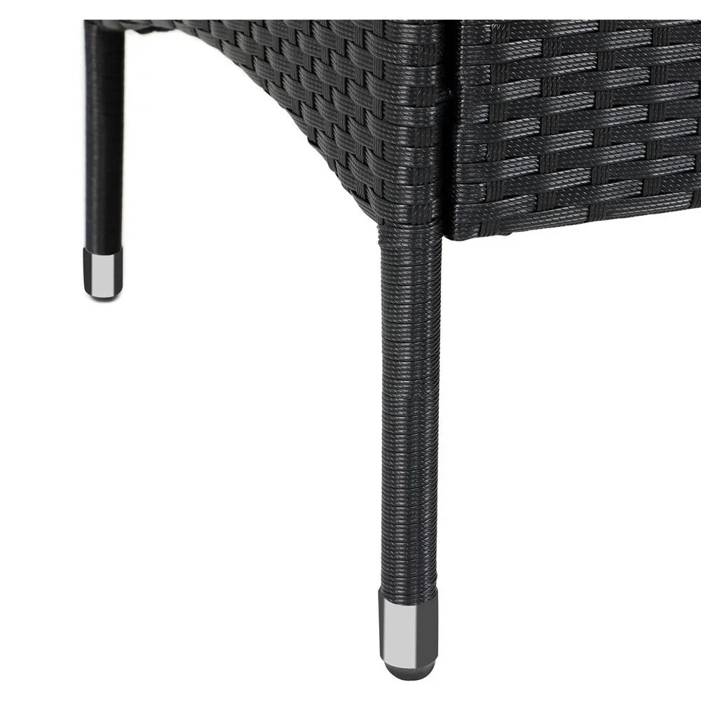 Gartenbank / Love Bench mit Box / Tisch mit Sitzkissen 143x64x87cm - Schwarz - 3