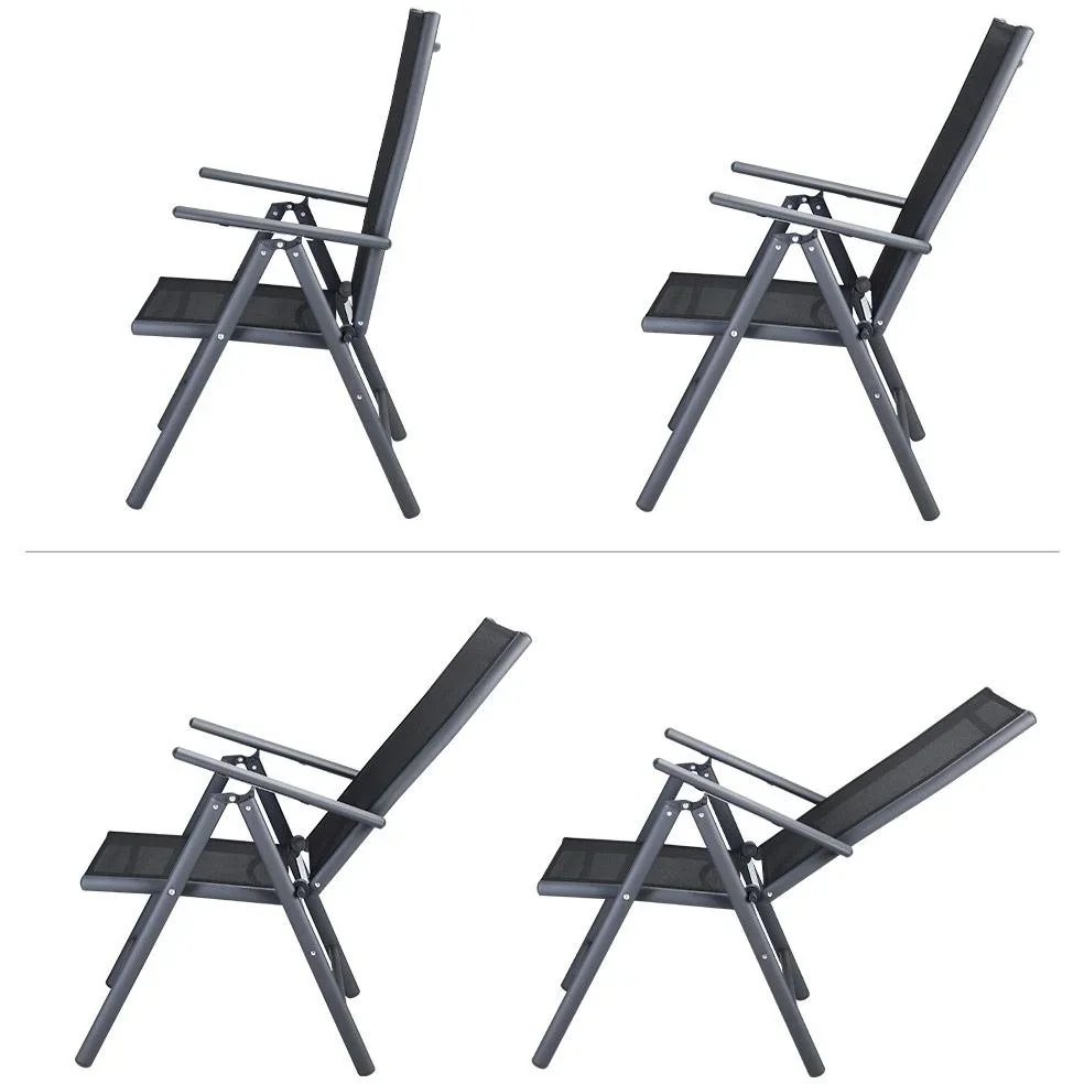 Garten-Set 7-teilig Anthrazit Aluminium mit WPC Tischplatte - 1