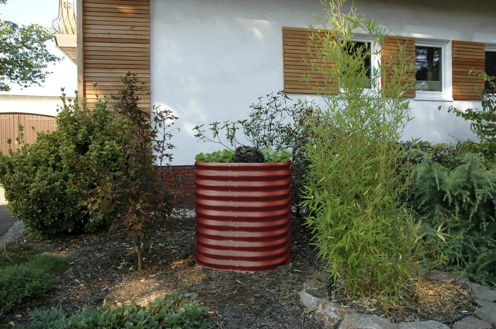 Hochbeet Terra Rund 858, Farbe rubin - 1