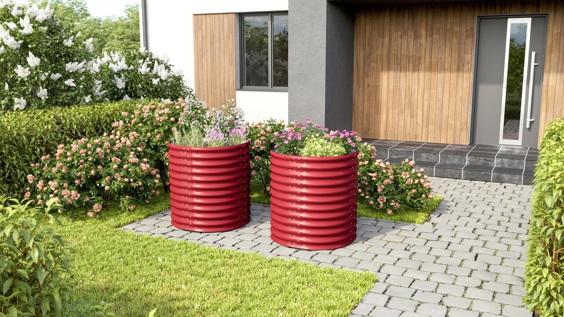 Hochbeet Terra Rund 858, Farbe rubin - 2