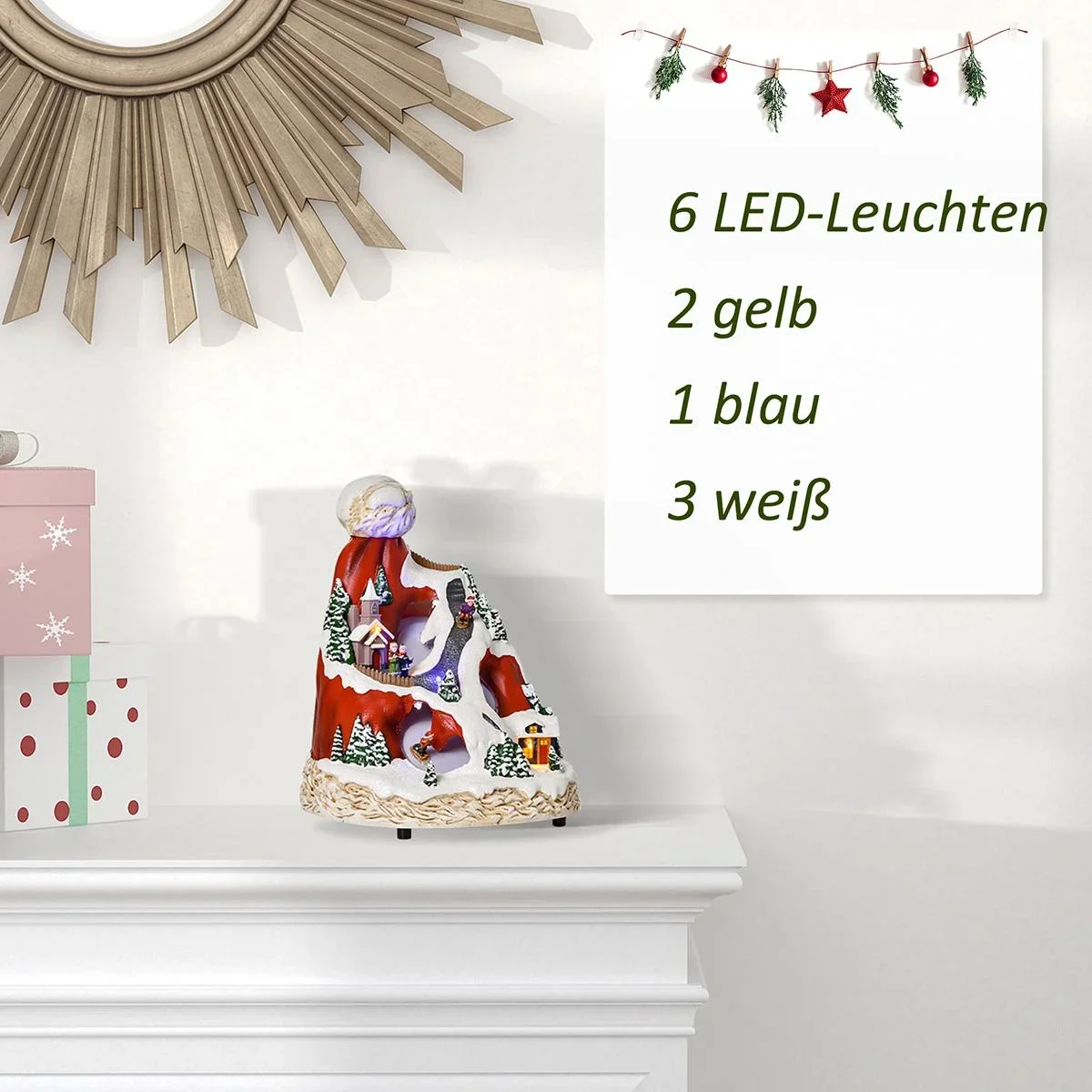 Weihnachtsdorf Weihnachtsdekoration mit LED Beleuchtung Musik LED mehrfarbig 19 x 18,5 x 24 cm - 2