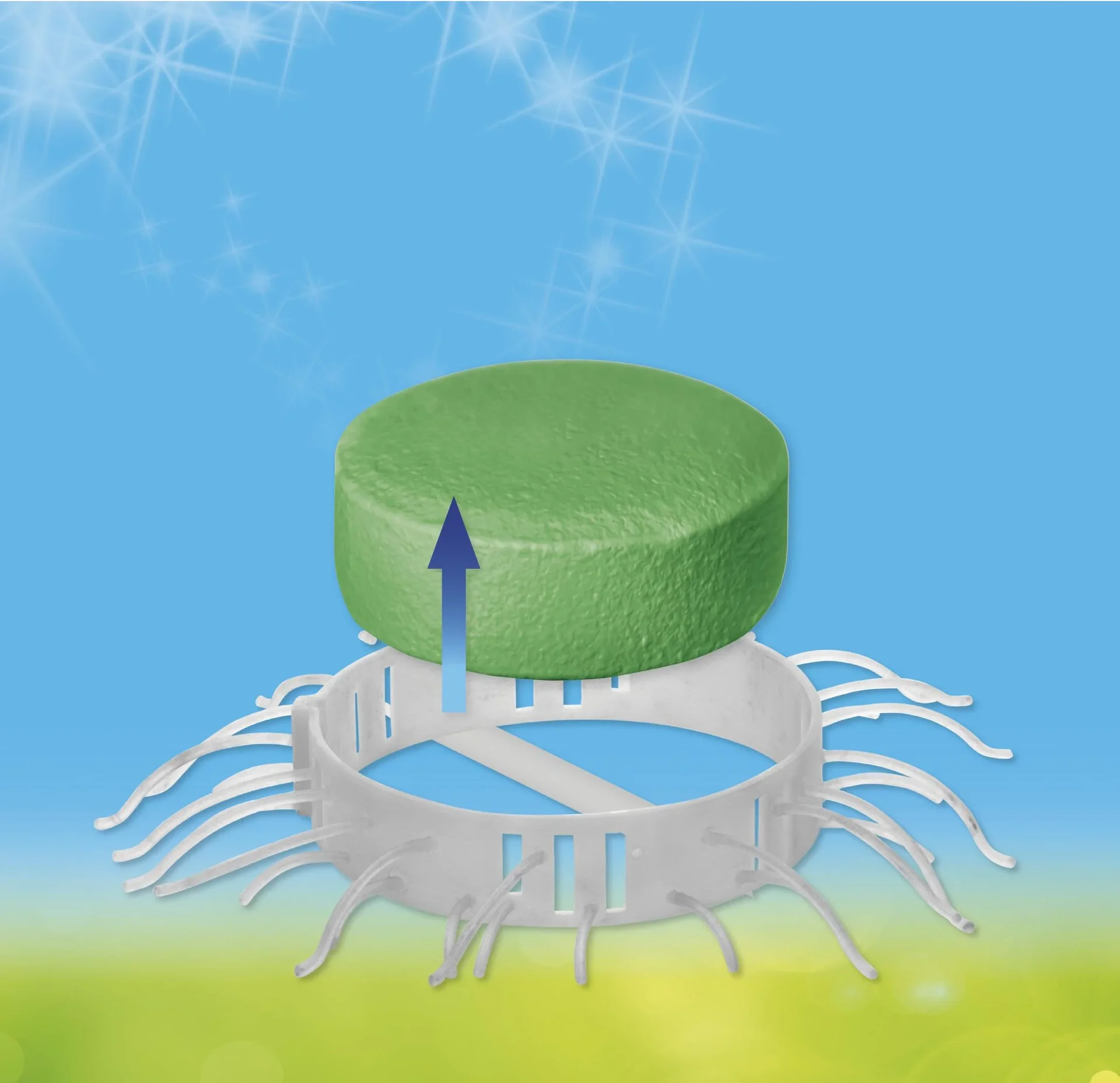 Ersatz-Duftsteine für Duschfee 882354, je 50g, 4 Stück, Apfel-Zitrone - 0