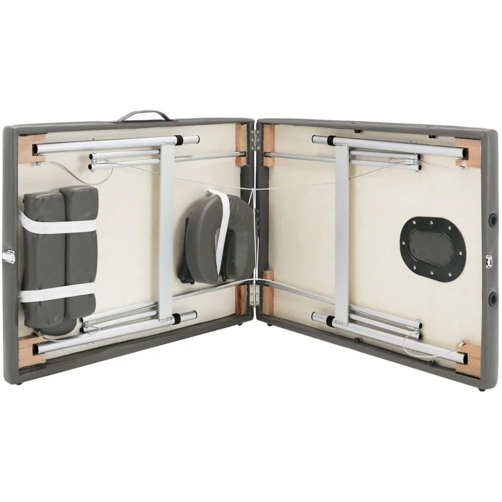 Massageliege 2 Zonen 186x68 cm Aluminiumrahmen anthrazit - 6