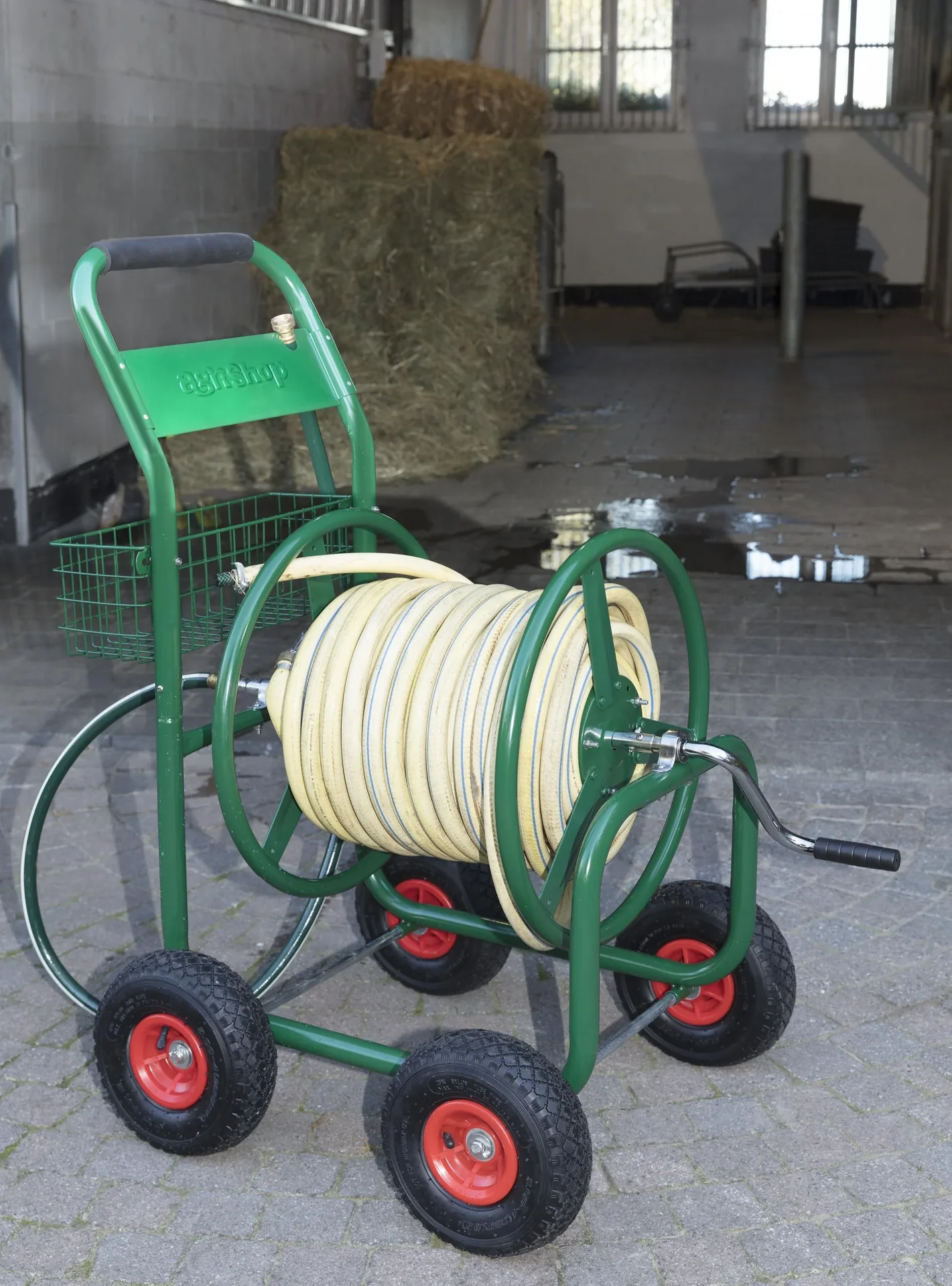 Schlauchwagen, 100 m für 3/4" Schlauch, inklusive Ablagekorb - 0