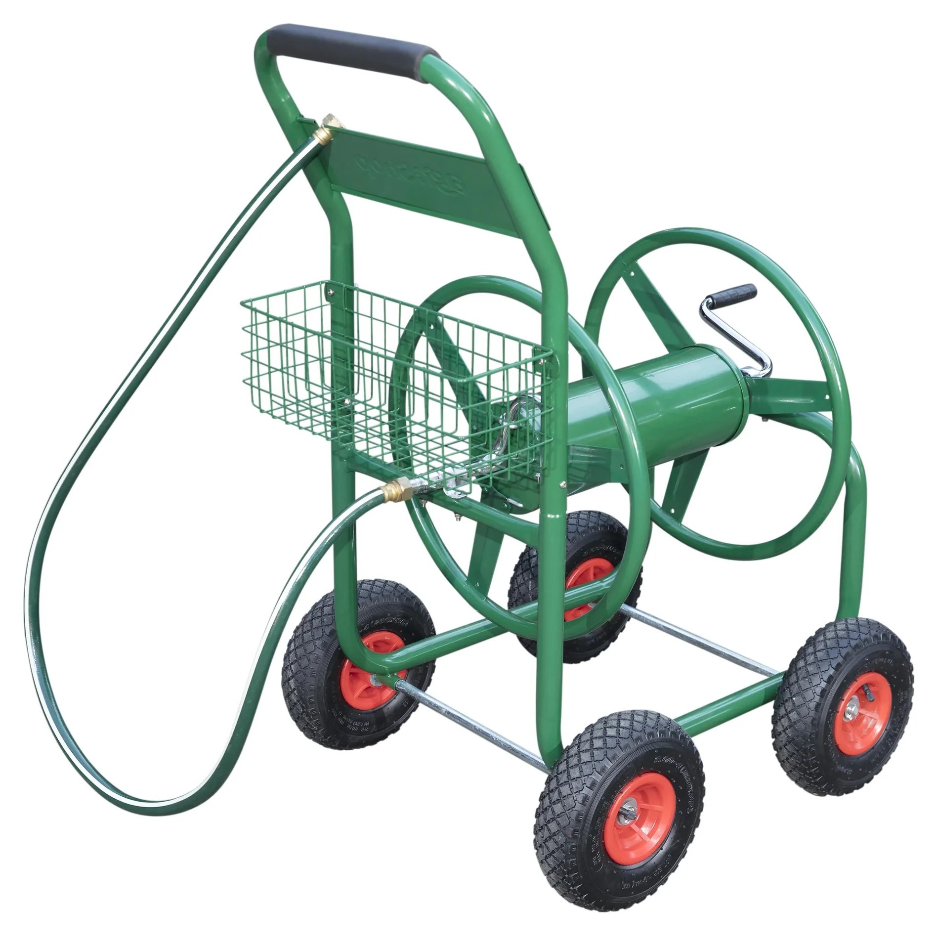 Schlauchwagen, 100 m für 3/4" Schlauch, inklusive Ablagekorb - 2