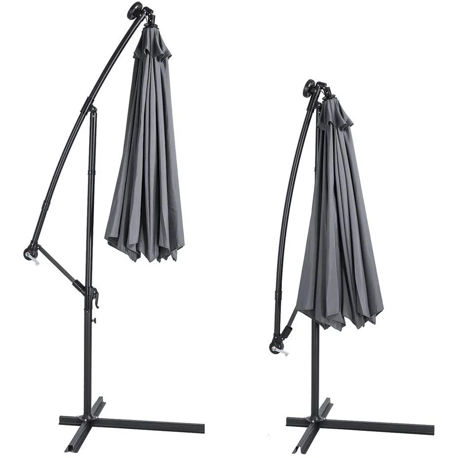 Sonnenschirm Haiti mit LED-Beleuchtung schwenkbarer Antrcite - Ø 3m - 3