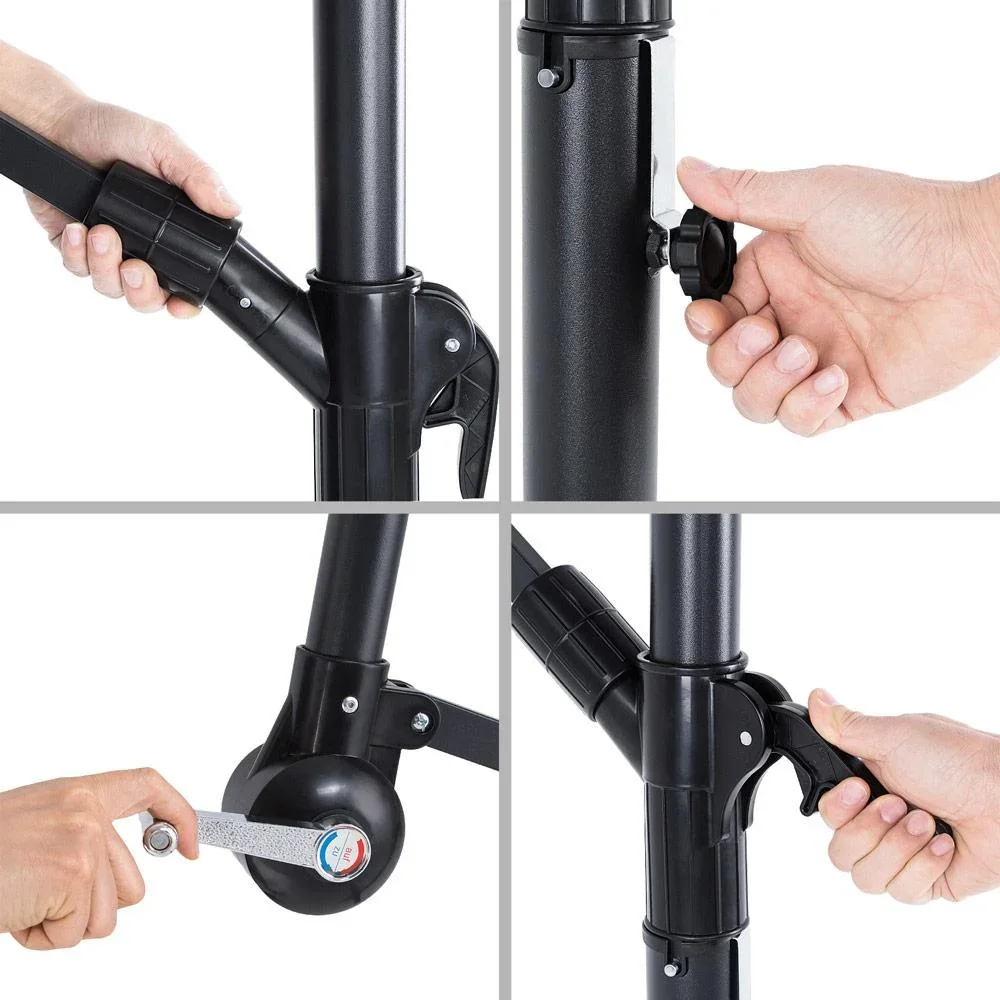 Sonnenschirm Haiti mit LED-Beleuchtung schwenkbarer Antrcite - Ø 3m - 7