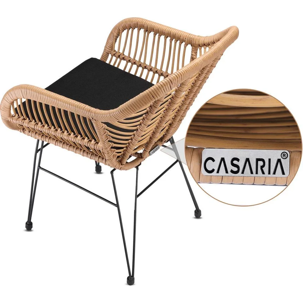 Poly Wicker Chair Bali 2 Stück Natur - 5
