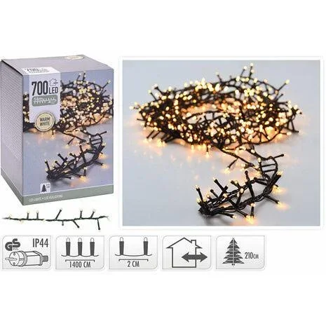 Weihnachtsbaumbeleuchtung 14 Meter warmweiß - 700LED für innen und außen - 0