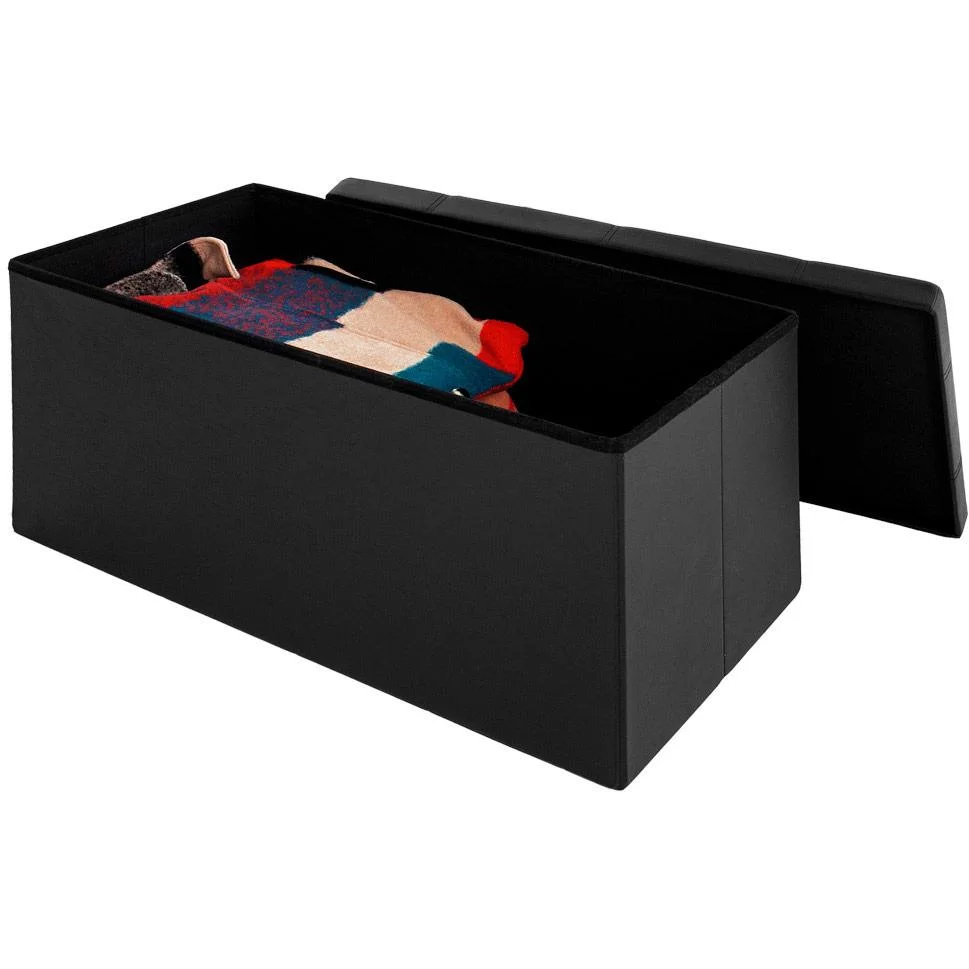 Klappbare Bank / Sitzhocker MDF - 80x40x40 cm schwarz - 1