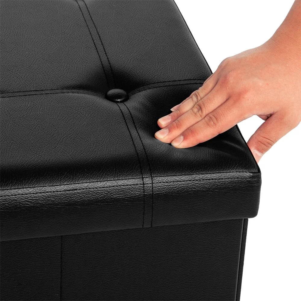 Klappbare Bank / Sitzhocker MDF - 80x40x40 cm schwarz - 3