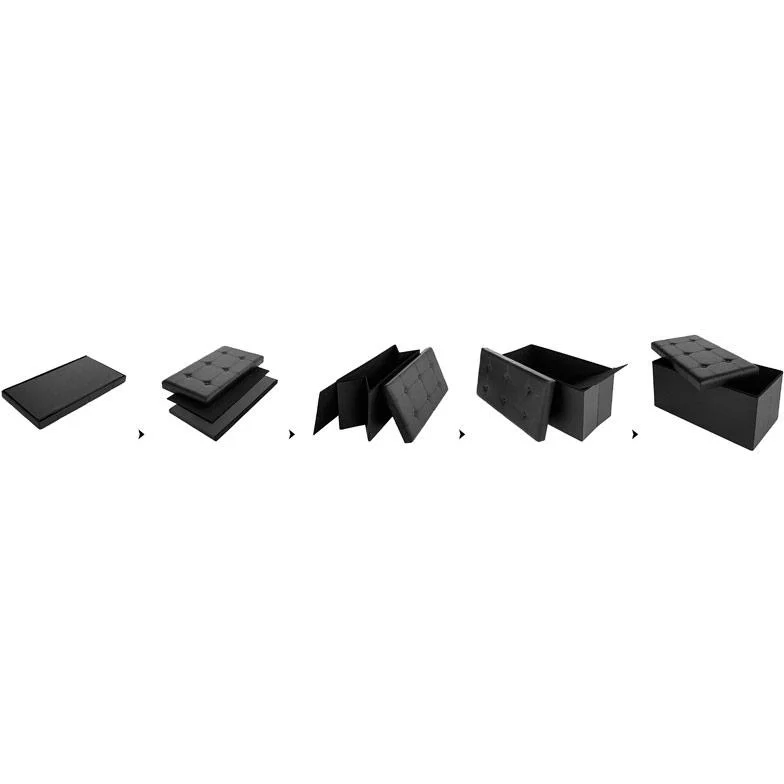 Klappbare Bank / Sitzhocker MDF - 80x40x40 cm schwarz - 4