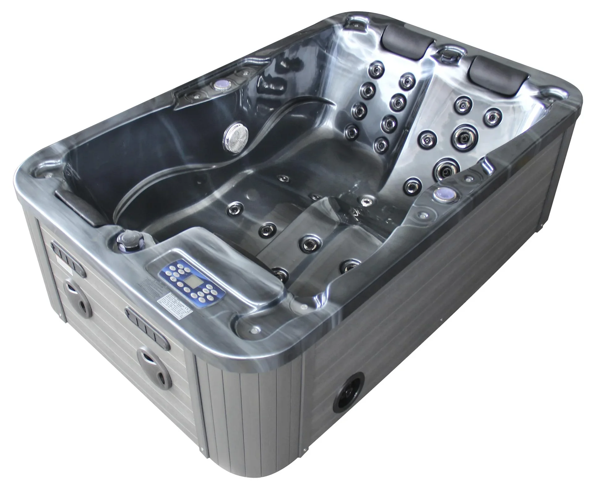 Whirlpool - Kreta schwarz mit Unterwasserbeleuchtung - 0