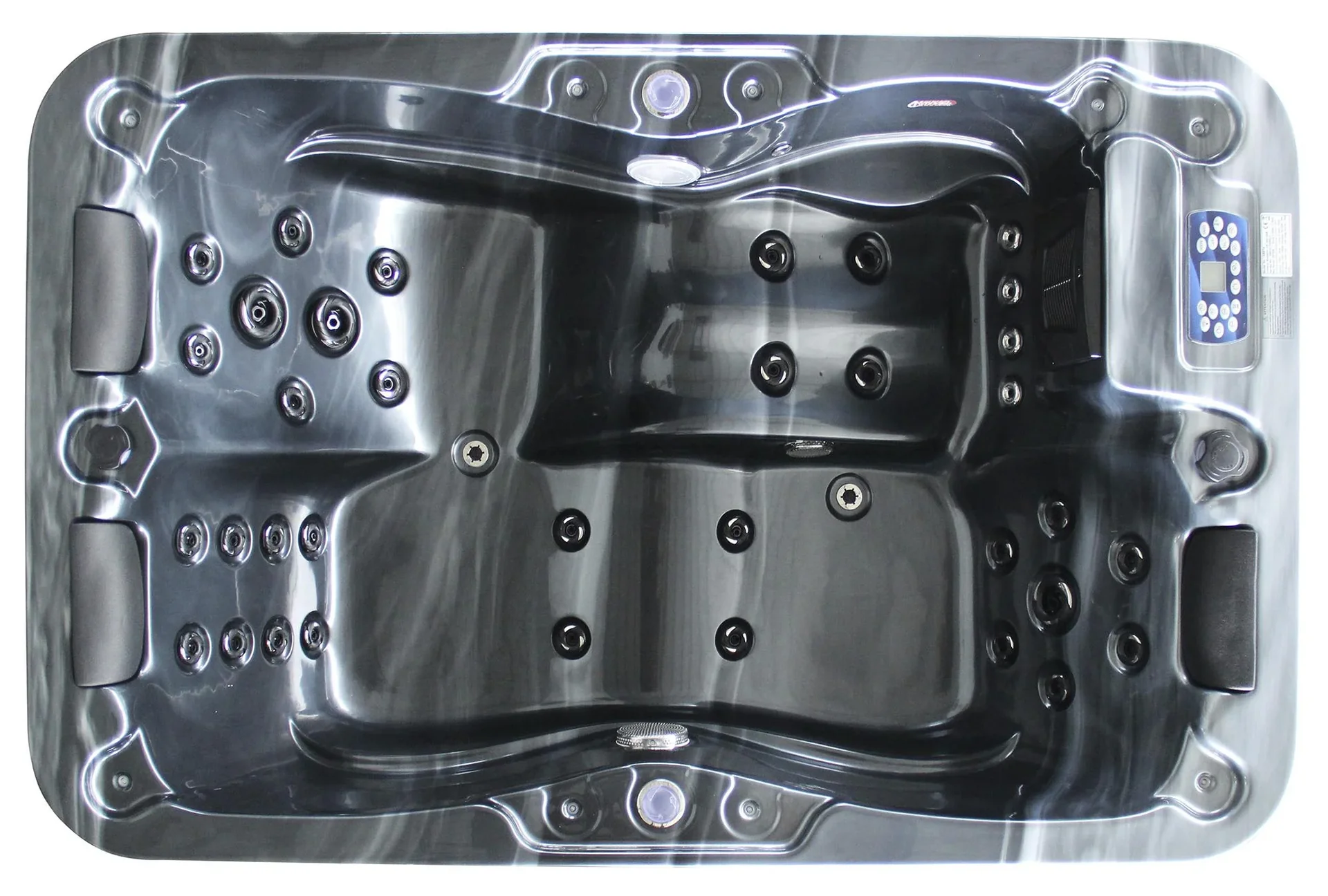 Whirlpool - Kreta schwarz mit Unterwasserbeleuchtung - 2