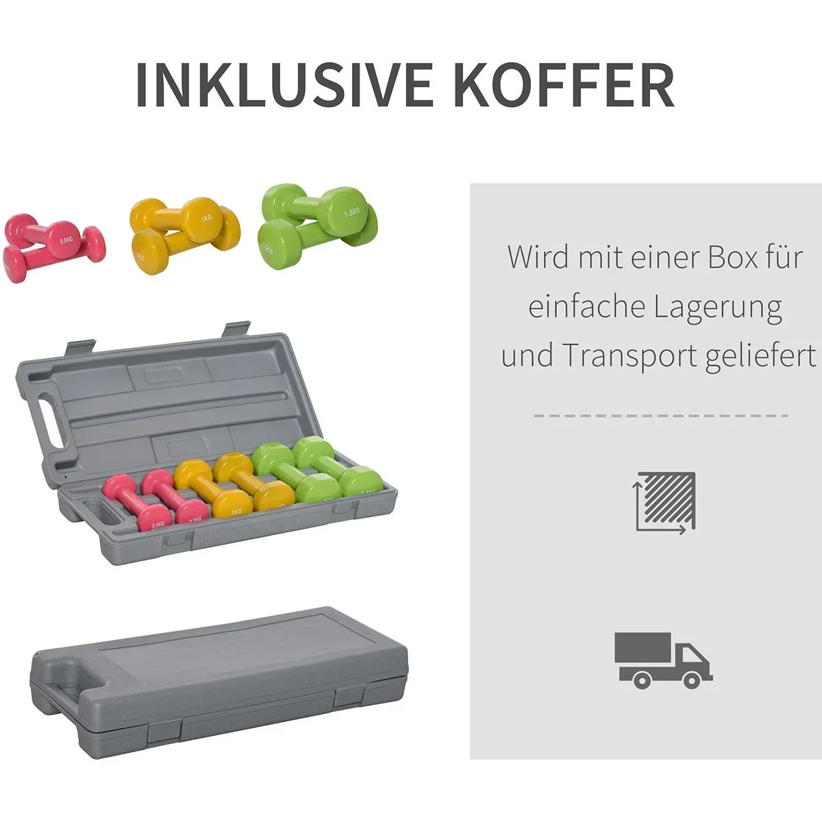 Hantel Set 6 kg bunt - 6