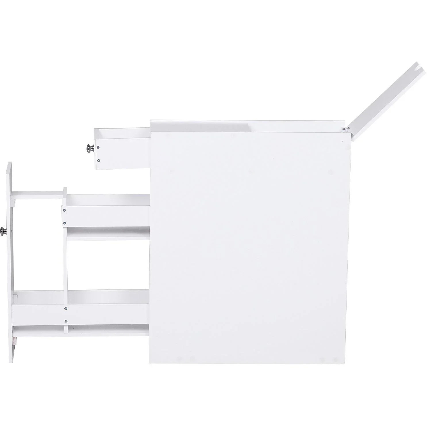 Badmöbel Badezimmerschrank Badschrank mit 2 Schubladen und 1 Ablagefach Holz Weiß 48 x 17 x 58 cm - 1