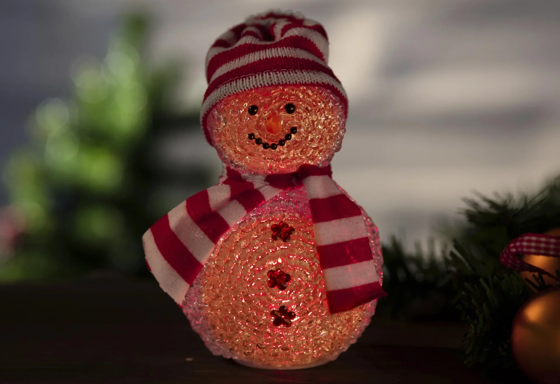 Schneemann - Figur mit Farbwechsel LED - 4