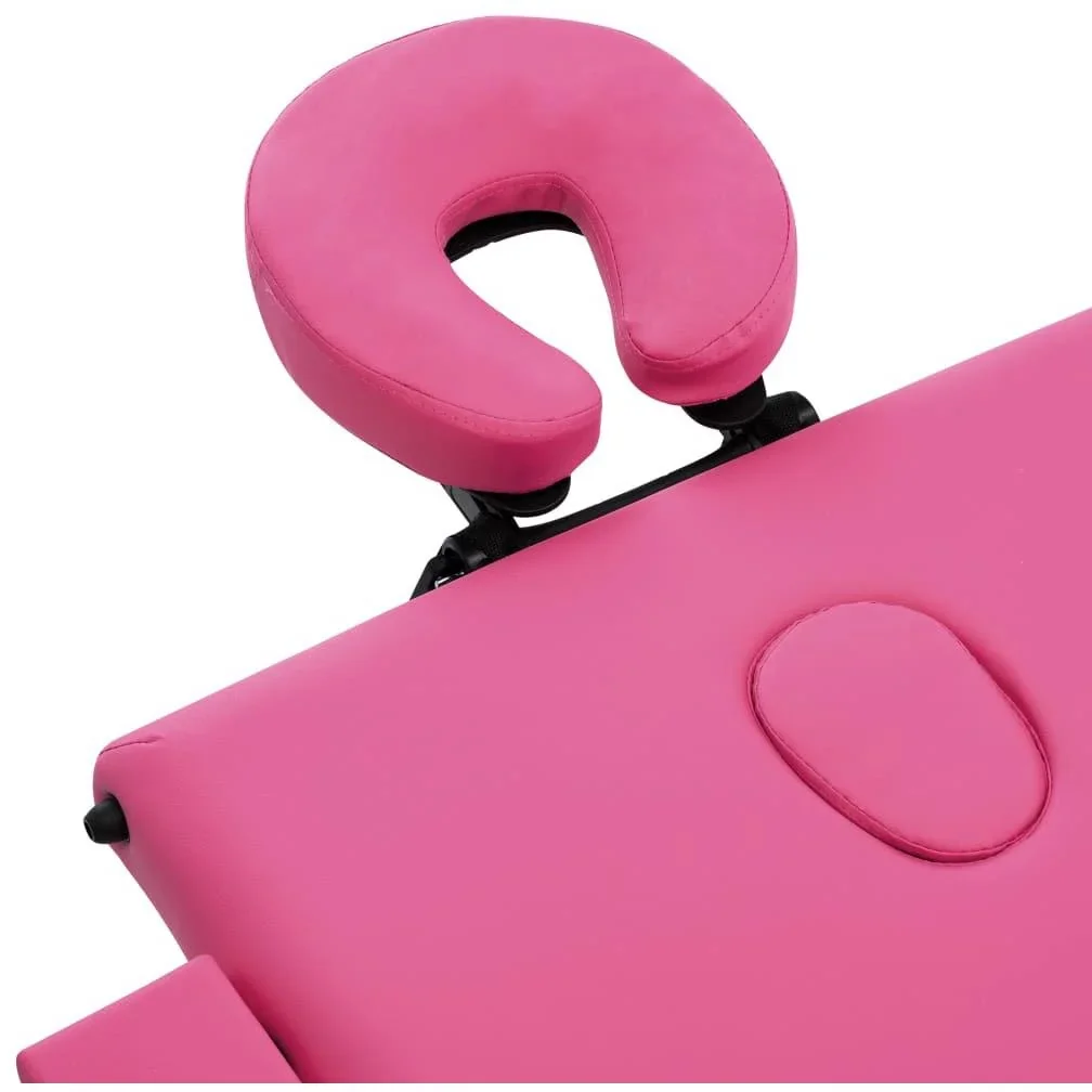 Zusammenklappbarer Massagetisch 3 Zonen Aluminium rosa - 0
