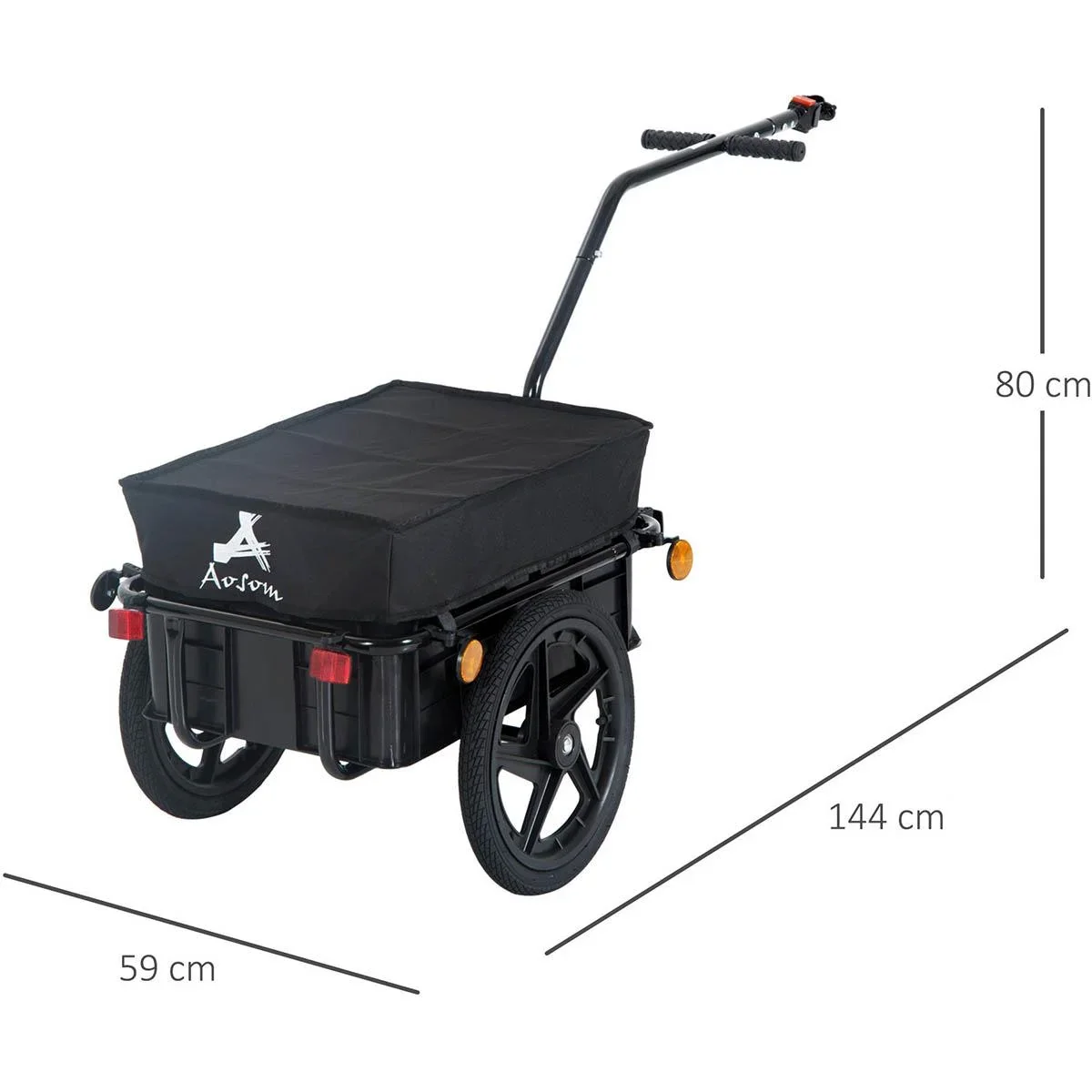 Fahrradanhänger Lastenanhänger für Fahrrad 40 kg Belastbarkeit Transportanhänger Handwagen Stahl Oxford-Gewebe Schwarz 1 - 0