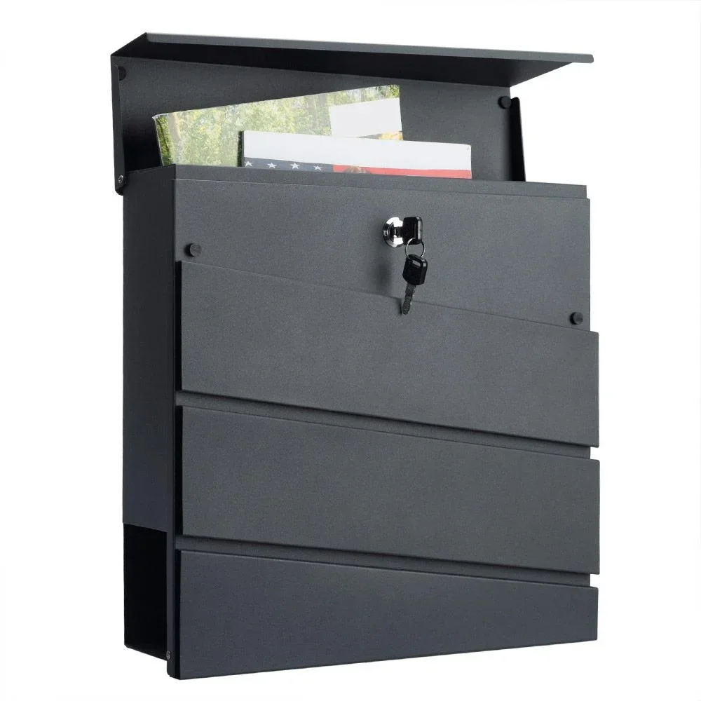 Design-Briefkasten in Anthrazit - 0