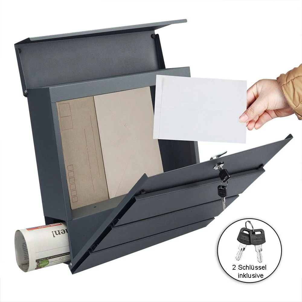Design-Briefkasten in Anthrazit - 1