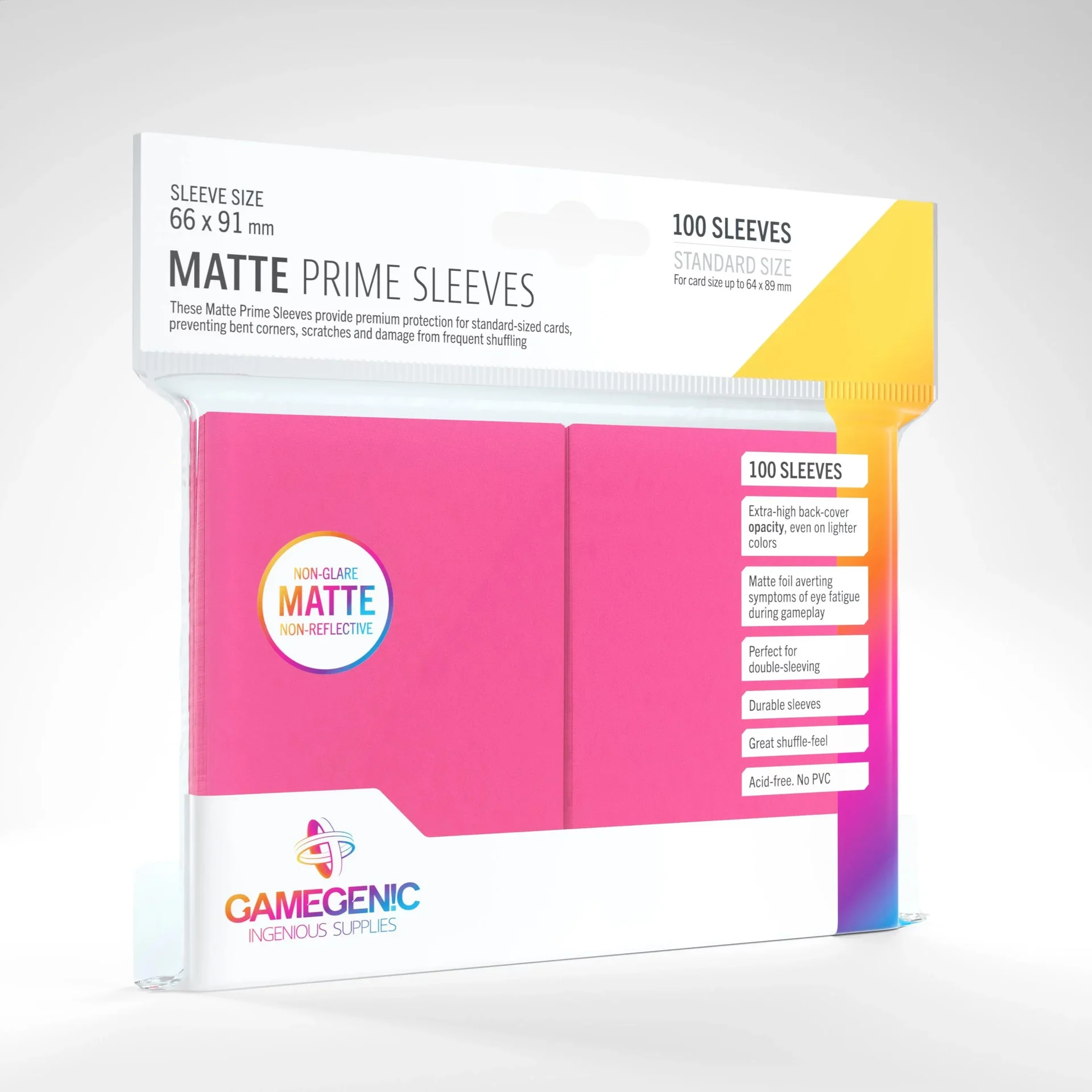 Matte Prime Sleeves Pink - 100 Stück Kartenhüllen 66 x 91 mm - 0