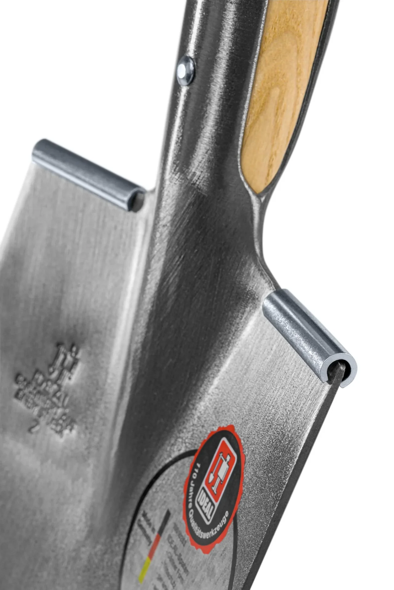 Spaten, Rode- und Baumschulspaten, Gr. 2, poliert, Trittschutz, Federnverst., Verstärkungsring, Eschen-T-Stiel 85 cm - 4