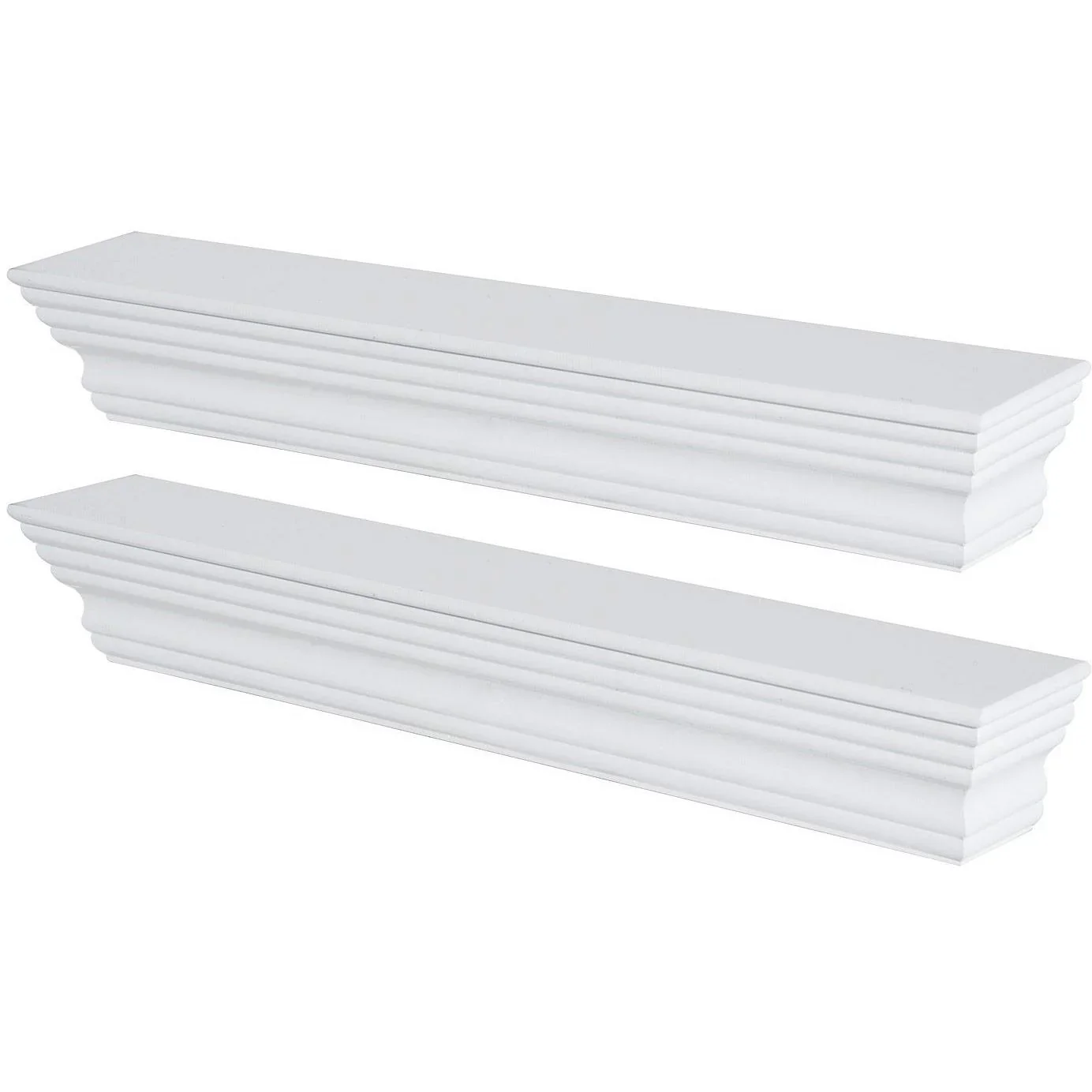 Wandregal Hängeregal 2er Set MDF Weiß 61x10cm - 1