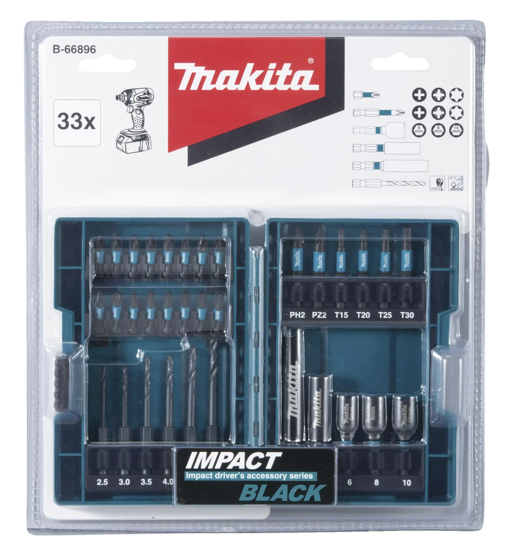 Impact Black Bohrer-Bit-Set 33-teilig - 1