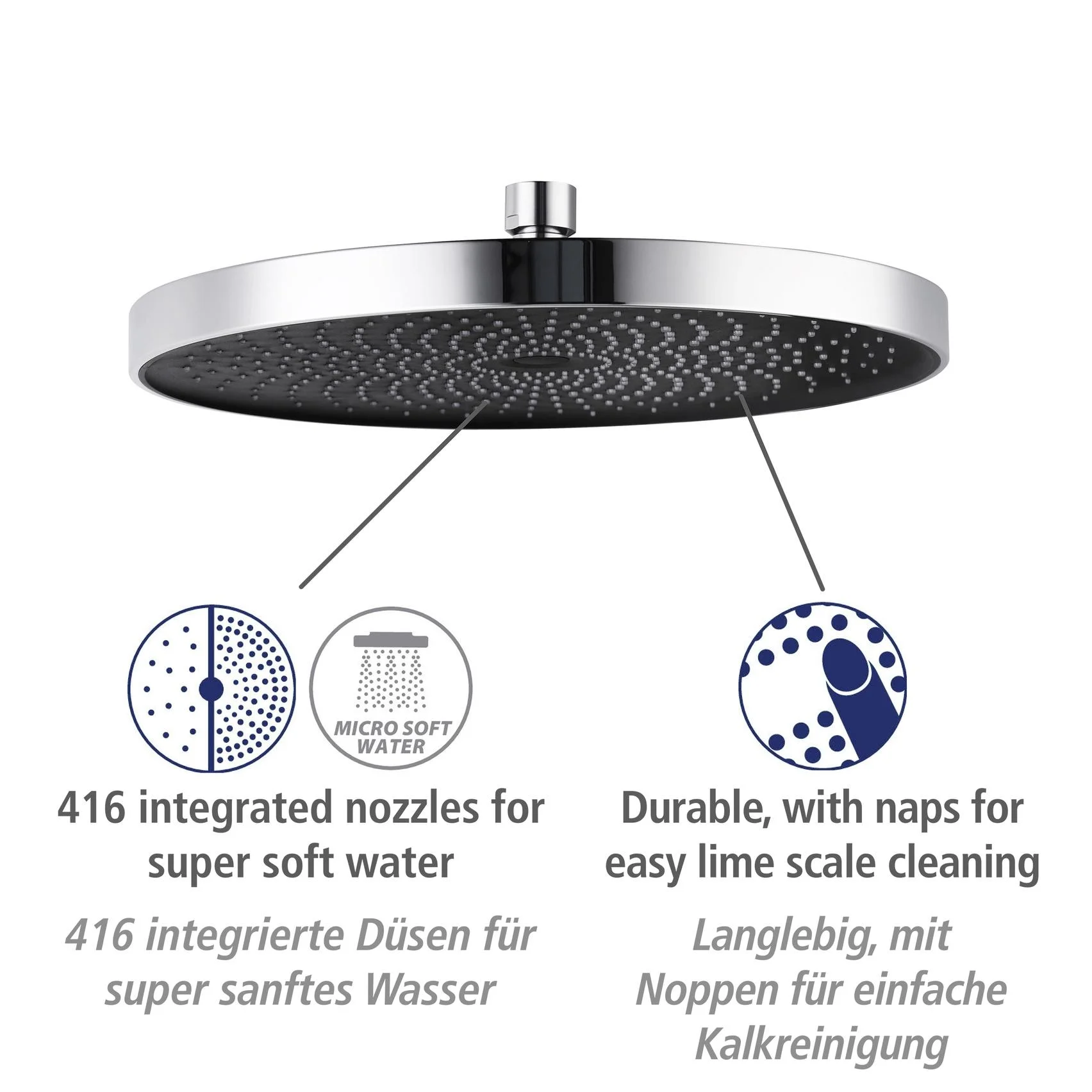 Duschsystem Softwater Chrom - einfacher Anschluss an bestehende Armatur oder Wandanschlussbogen - 0