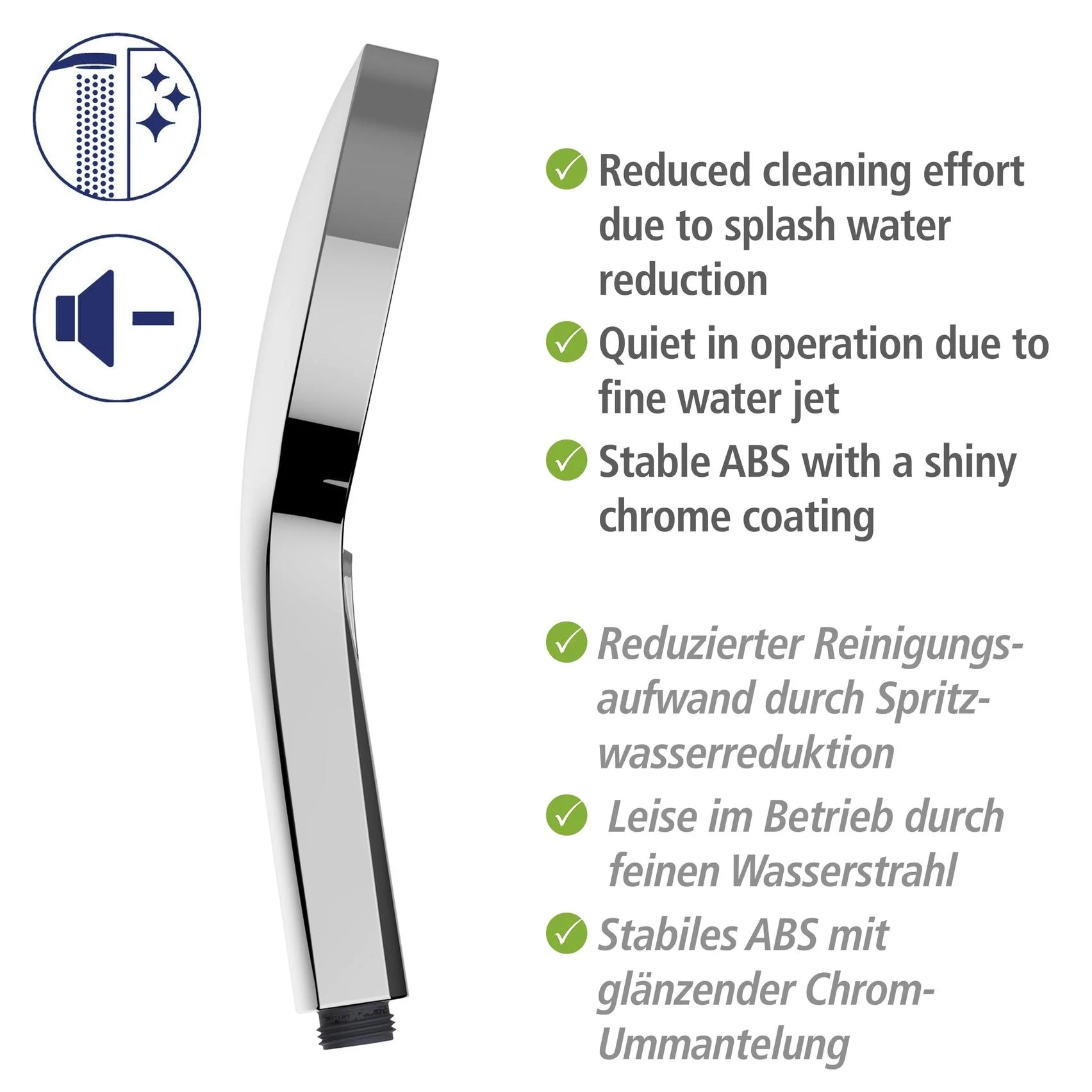 Duschsystem Softwater Chrom - einfacher Anschluss an bestehende Armatur oder Wandanschlussbogen - 4