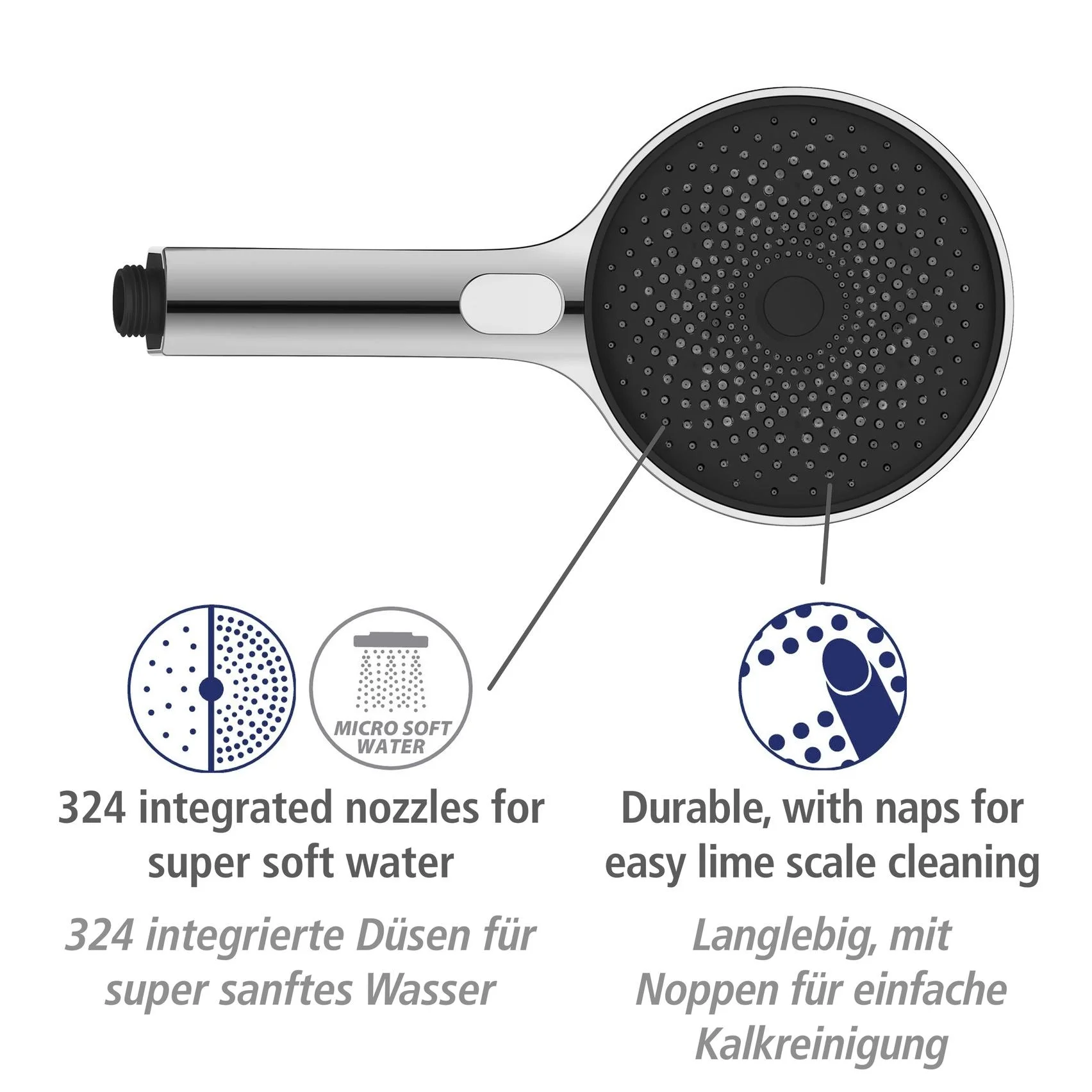 Duschsystem Softwater Chrom - einfacher Anschluss an bestehende Armatur oder Wandanschlussbogen - 5