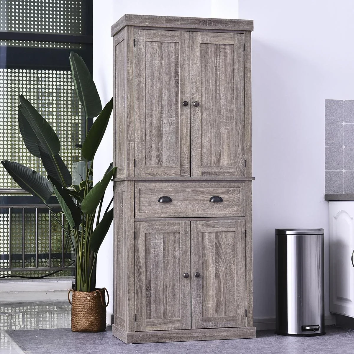 Kolonialschrank mit Schublade braun - 0