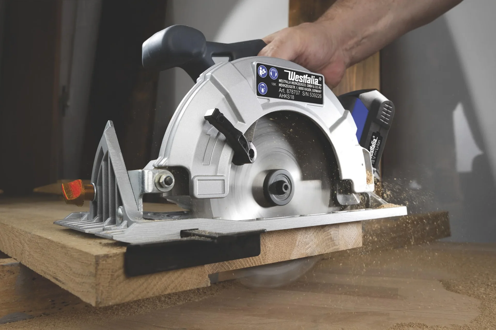 Akku Handkreissäge Li-Ion AHKS18 18 V, ohne Akku und Ladegerät - 1