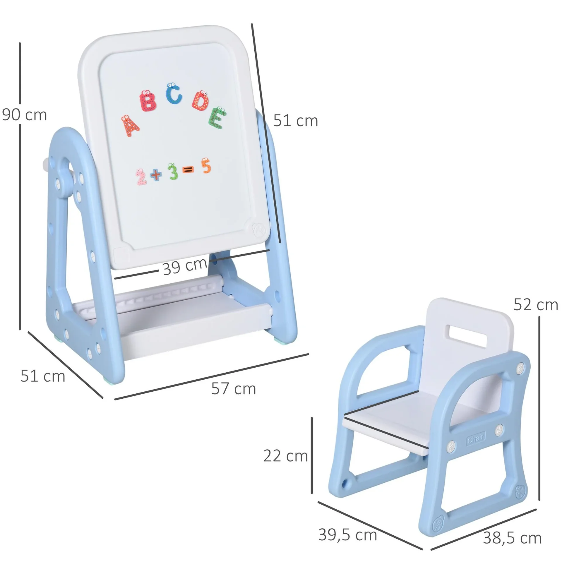 Kindertafel mit Stuhl und Malzubehör - 6