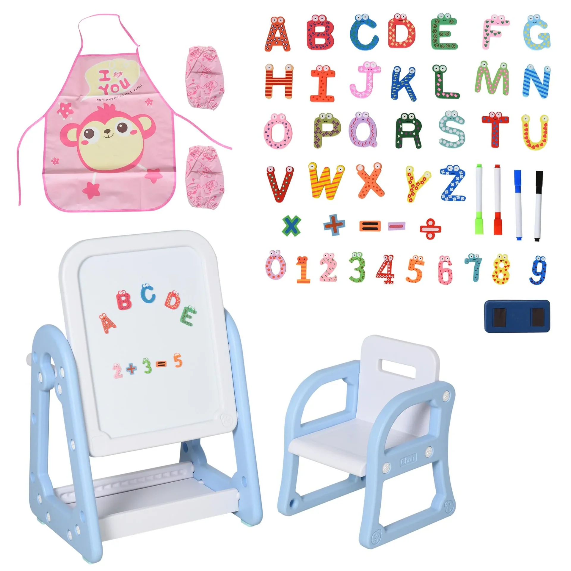 Kindertafel mit Stuhl und Malzubehör - 7