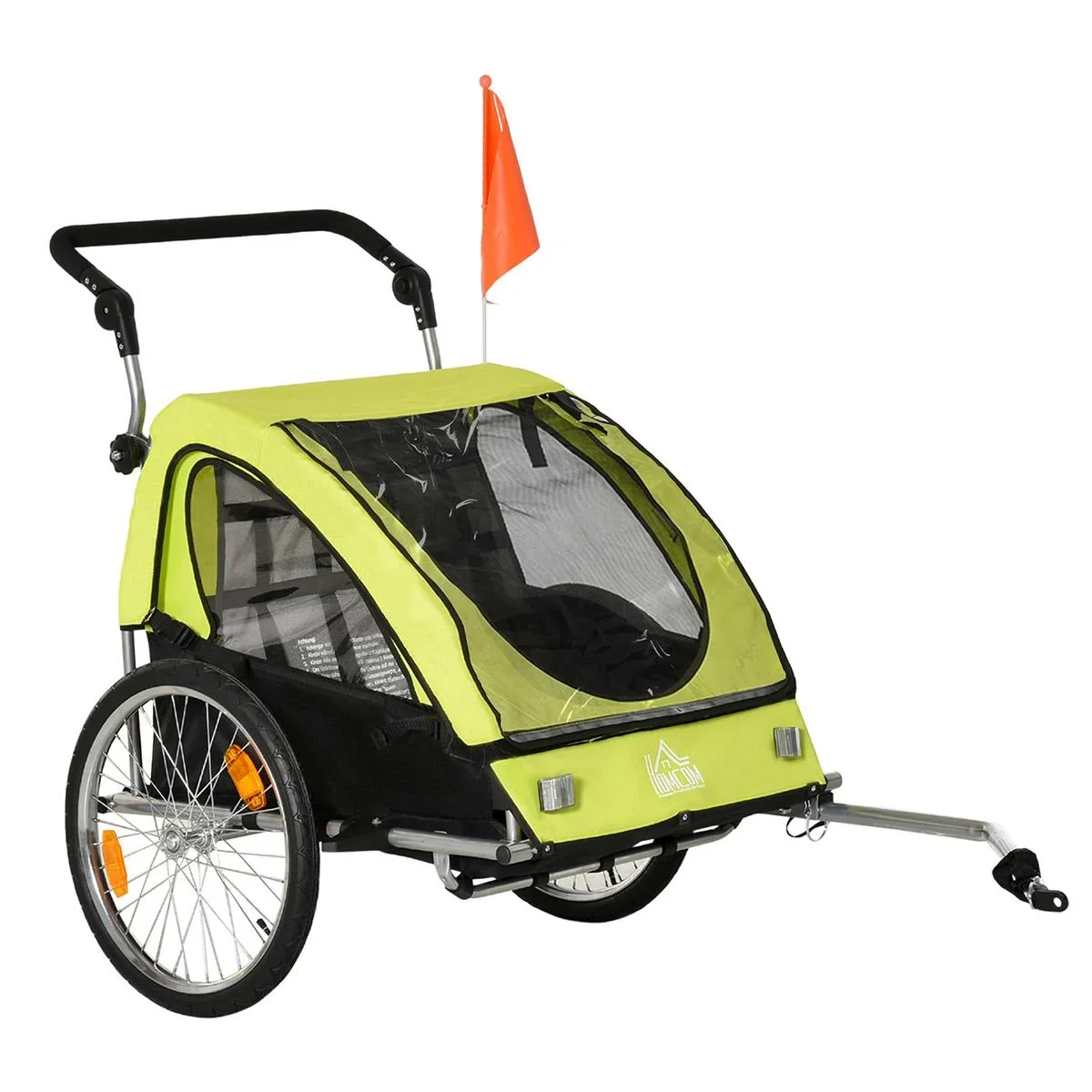 2-in1 Fahrradanhänger mit Platz für 2 Kinder grau, schwarz - 2