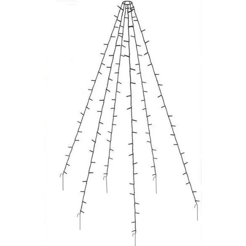 Pro Garden Flagpole Beleuchtung - 192 LED's - 208 cm hoch - warmweißes Licht - wasserdicht - 2