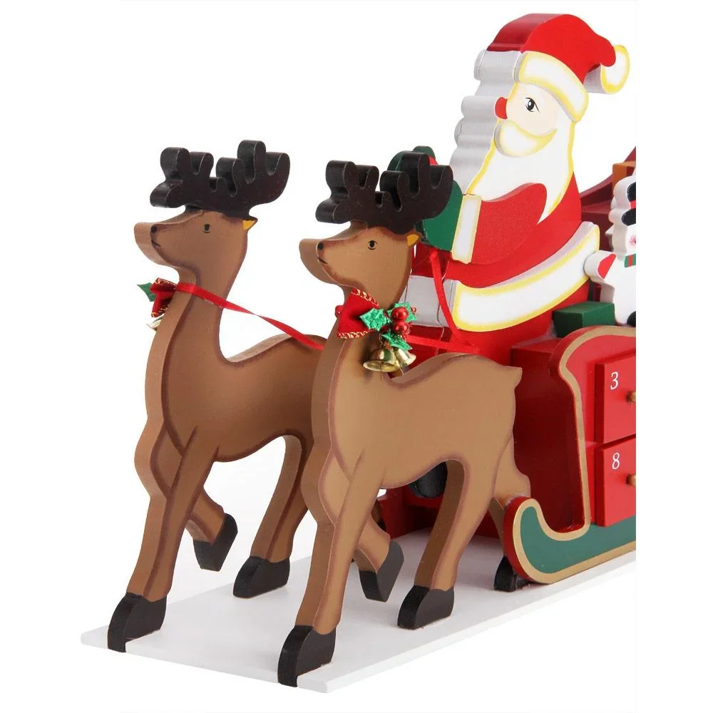 Adventskalender-Schlitten mit selbst befüllbaren Fächern - 4