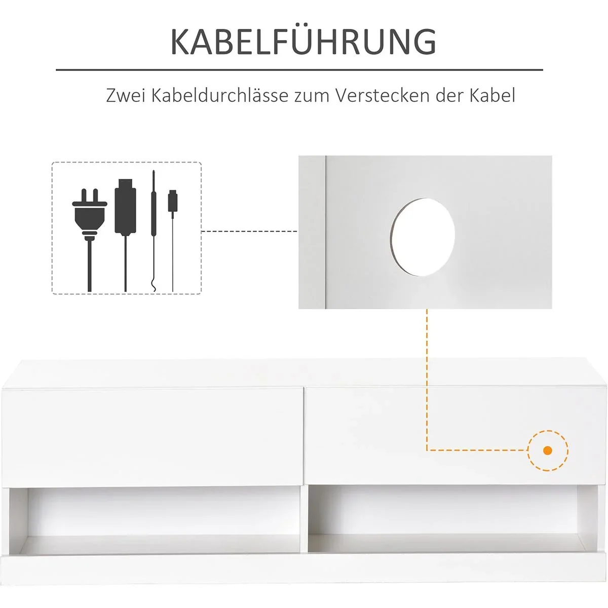 TV Board mit LED Beleuchtung weiß - 7